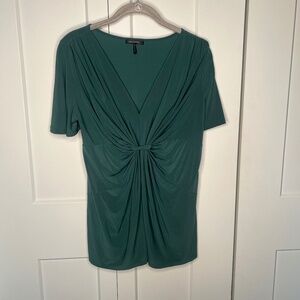 Daisy Fuentes Ruched Short Sleeve Blouse Top Women's Size Medium